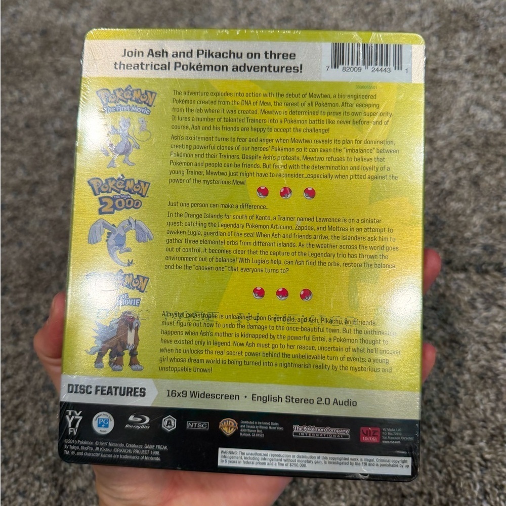 Pokemon The First Movie Y2K 3 DVD Collection Set Steel Book Case - Picture 3 of 3